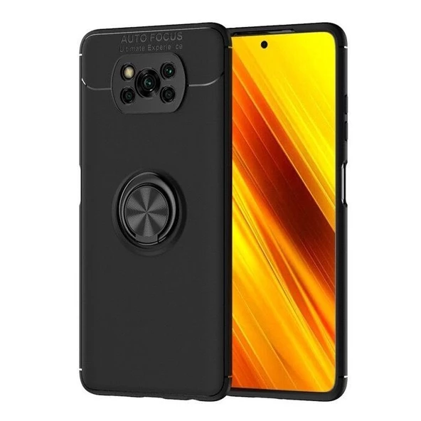 Smcase Xiaomi Poco X3 Pro Kılıf Ravel Yüzüklü Kamera Korumalı Silikon