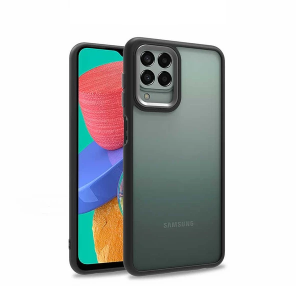 Smcase Samsung Galaxy M33 Kılıf Renkli Bumper Hybrid Flora Silikon