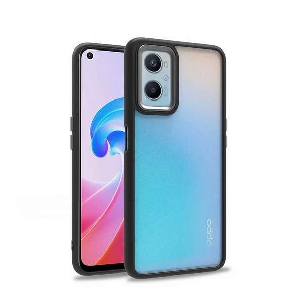 Smcase Oppo A76 Kılıf Renkli Bumper Hybrid Flora Silikon