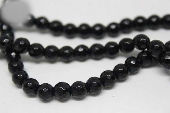 Onix (Oniks) Taşı Faset Kesim Parlak Dizi 6mm - 3