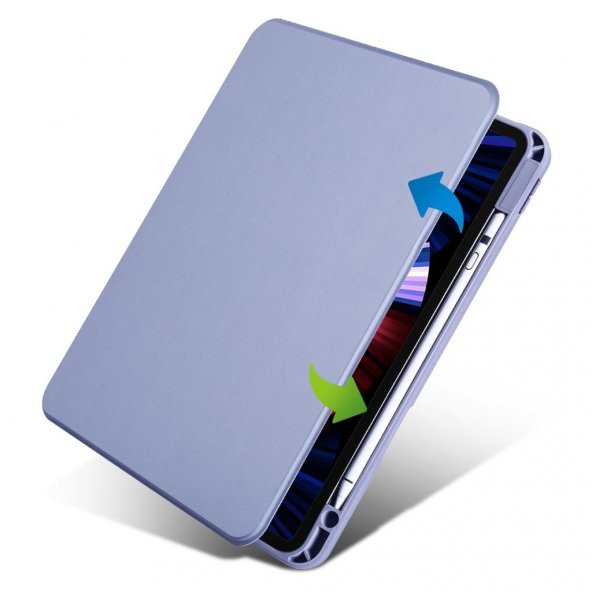 Apple iPad Pro 11 2020 (2.Nesil) Kılıf Zore Termik Kalem Bölmeli Dönebilen Standlı Kılıf - 2