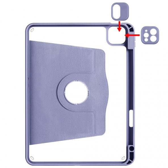 Apple iPad Pro 11 2020 (2.Nesil) Kılıf Zore Termik Kalem Bölmeli Dönebilen Standlı Kılıf - 6