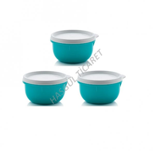 Tupperware MİNİ KAP 3LÜ 250 ML TURKUAZ MİNİ MİKSİM BUZDOLABI SAKLAMA