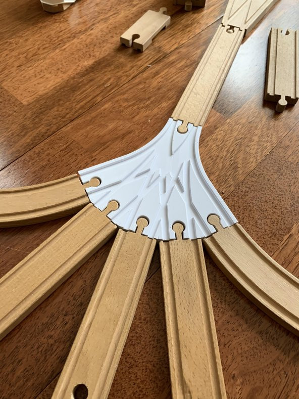 Oyuncak Ahşap Tren Track / Spielzeug Holzeisenbahn Schienen / Weiche Faecher 5Fach / Brio Thomas Ikea Ebay Kompatibel Plastik Aparat - 3
