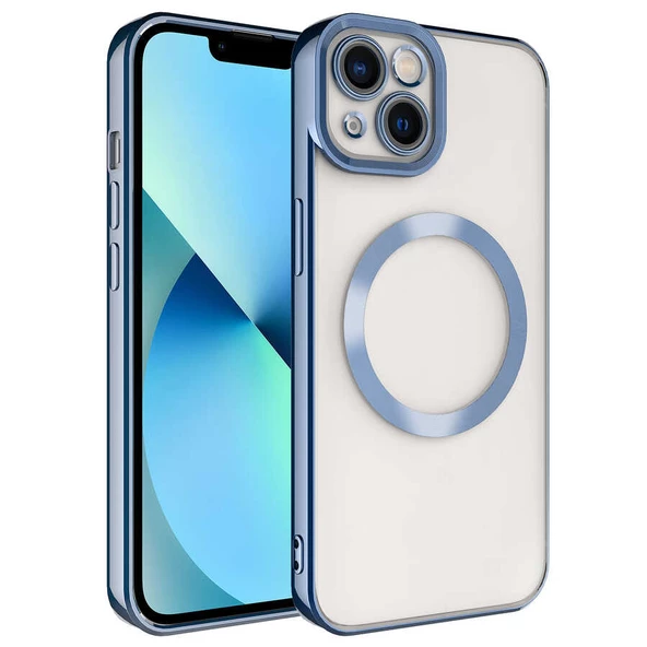 Smcase iPhone 13 Kılıf Kamera Korumalı Manyetik Wiriless Destekli Lazer Setro Silikon - 4