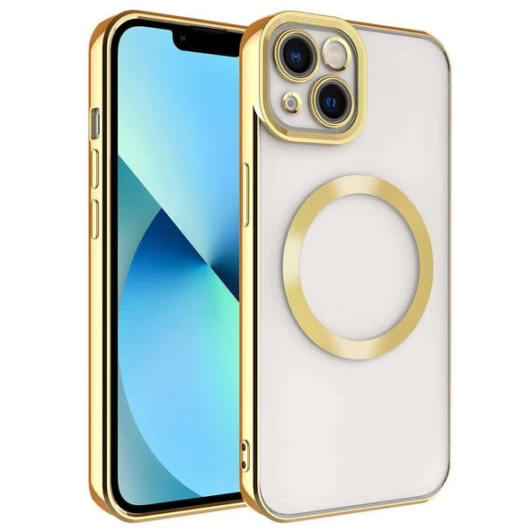 Smcase iPhone 13 Kılıf Kamera Korumalı Manyetik Wiriless Destekli Lazer Setro Silikon - 5