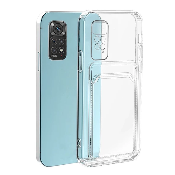 Smcase Xiaomi Redmi Note 11 Global Kılıf Kamera Korumalı Kartlıklı Silikon