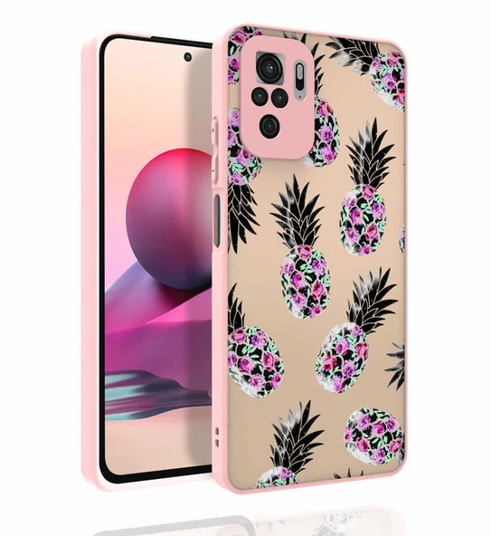 Smcase Xiaomi Redmi Note 10 Kılıf Kamera Korumalı Desenli Nora Silikon