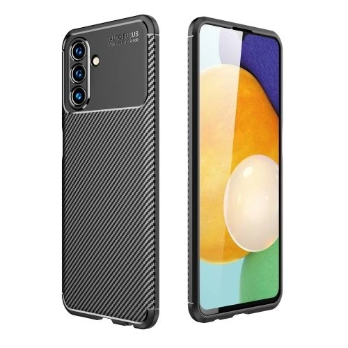 Smcase Samsung Galaxy A04s Kılıf Kamera Korumalı Negro Karbon Dokulu Silikon