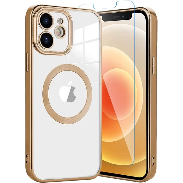 Smcase iPhone 12 Kılıf Kamera Korumalı Omega Lazer Silikon  Nano Ekran Koruyucu - Resim 3