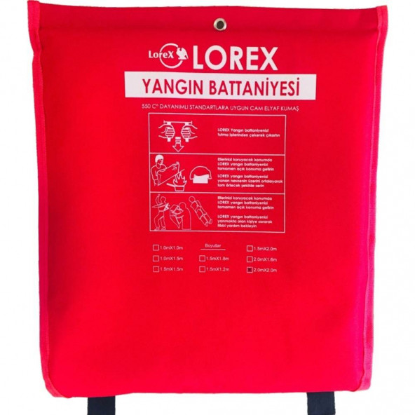 LOREX LR-FB2020C 200cm x 200cm Çantalı Yangın Battaniyesi