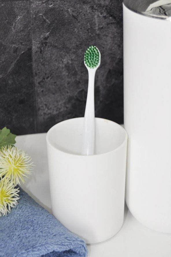 Banyo Aksesuar Seti, Çöp Kovası Seti Beyaz - 3