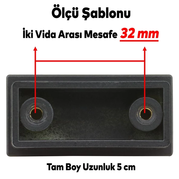 Monte Düğme Çekmece Dolap Dolabı Kapak Kulpu Kulbu Plastik Mat Siyah Kulpları 32 Mm Mobilya Mutfak - 3