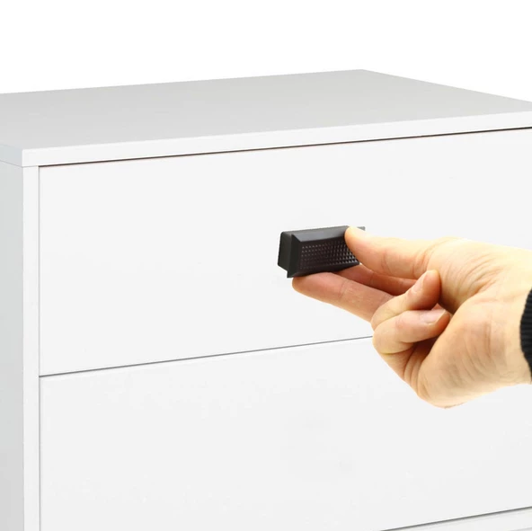 Monte Düğme Çekmece Dolap Dolabı Kapak Kulpu Kulbu Plastik Mat Siyah Kulpları 32 Mm Mobilya Mutfak - 2