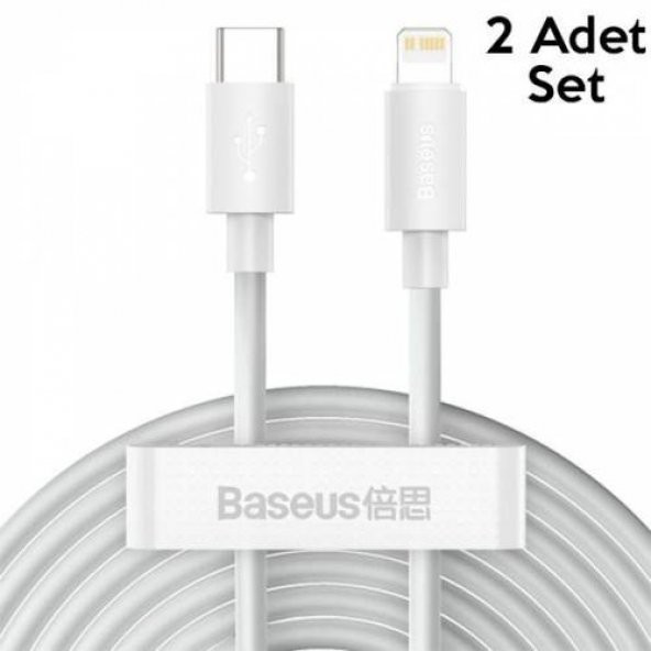 Baseus İphone 14,13,12,11 Pro Max Şarj Kablosu 20W 1,5Mt 2Adet İphone Şarj Kablosu