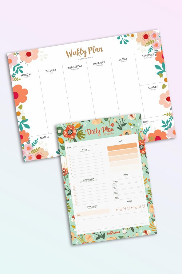 2li Masaüstü Planlayıcı Set Viola&Petunya