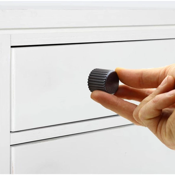 Petra Düğme Dolap Dolabı Çekmece Kulpu Kulpları Kulbu Plastik Füme Tek Vidalı Kulp Mobilya Mutfak - Resim 2
