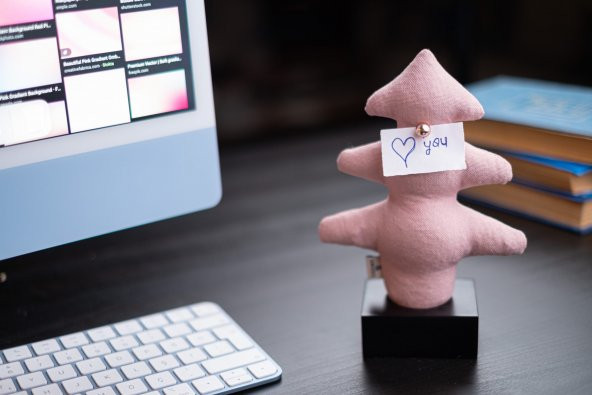 Kayigo Woody Siyah Üçlü Ofis Seti - Pembe Çam - 5