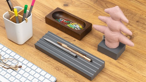 Kayigo  Woody  Gri Üçlü Ofis  Seti - Pembe Çam - 2