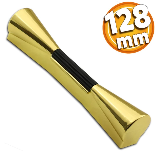 Malta Mobilya Mutfak Dolap Dolabı Çekmece Kulpu Kulbu Siyah Gold Plastik Kulpları (128 MM-12.8 CM)