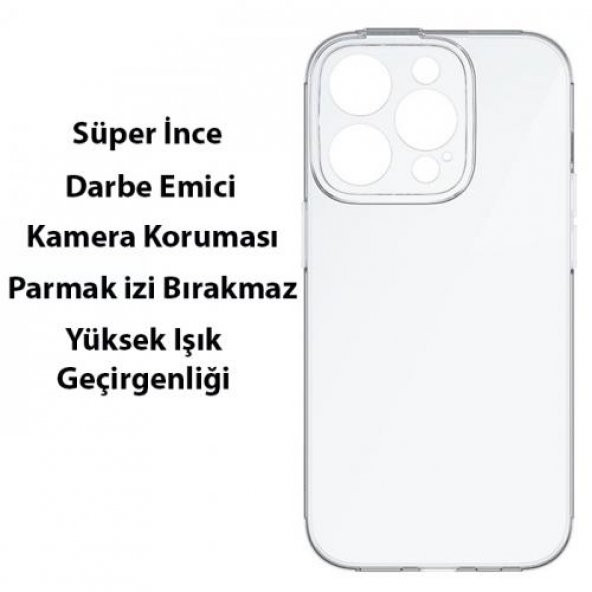 Baseus 03.MM İphone 14 Pro 6.1 Koruyucu Şeffaf Silikon Kılıf, Sararmaz Darbe Emici, Kamera Koruyucu - 4