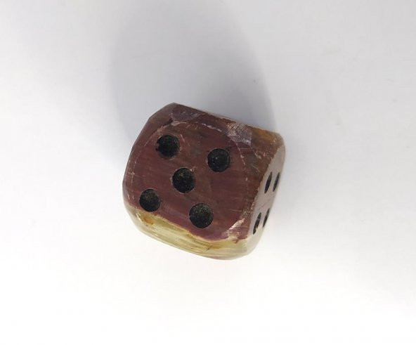 Okey Zar ikili Doğal Onix Taşı 2.5 cm Oyun Taş Dekoratif Obje - 4