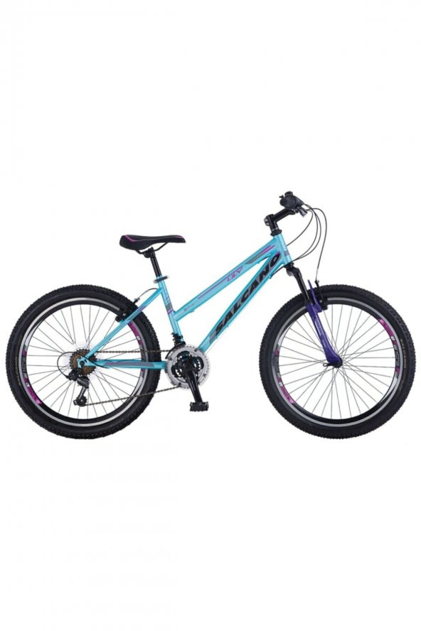 Salcano Lily 20 çocuk bisikleti siyah turkuaz mor ürün görseli