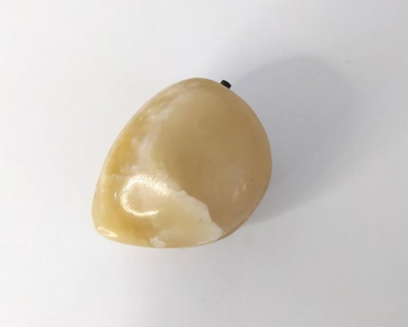 Biblo Doğal Onix Taş Erik Meyve Ev Dekorasyon Masa Süsü Obje - 4