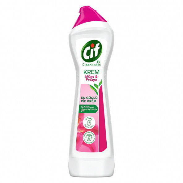 Cif Krem Yüzey Temizleyici Müge ve Frezya Yağ ve Kireç Sökücü Leke Çıkarıcı 500 ML - 2