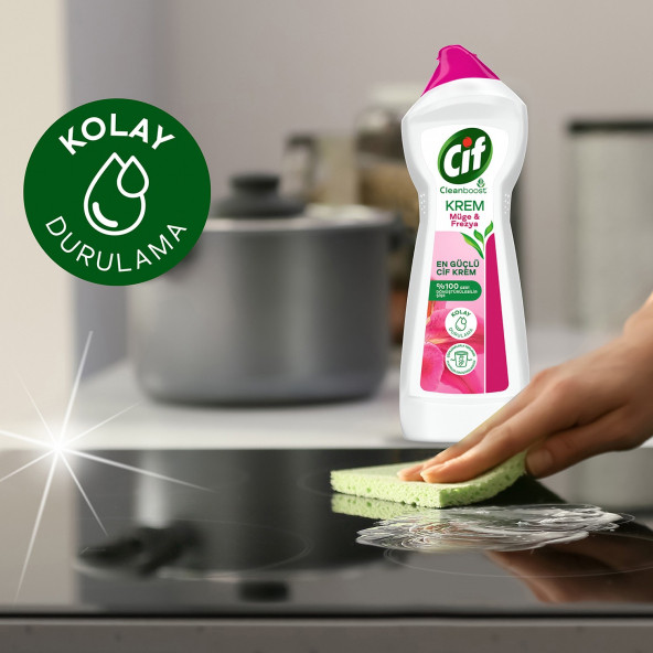 Cif Krem Yüzey Temizleyici Müge ve Frezya Yağ ve Kireç Sökücü Leke Çıkarıcı 500 ML - 5