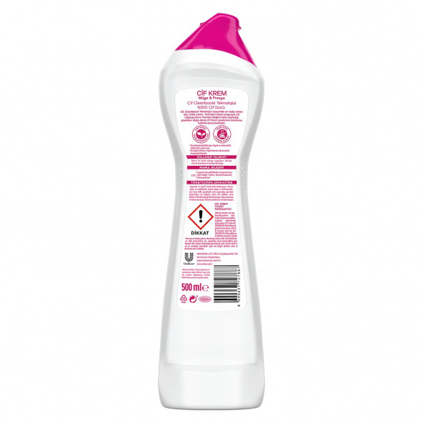 Cif Krem Yüzey Temizleyici Müge ve Frezya Yağ ve Kireç Sökücü Leke Çıkarıcı 500 ML - 9