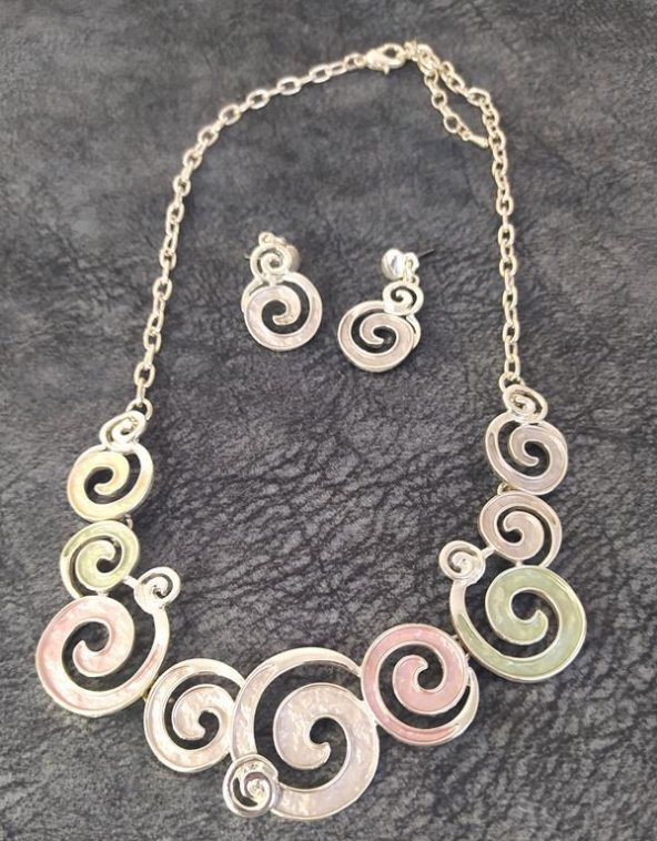 Kolye Küpe Seti Renkli Rodyum Kaplama Antialerjik Kararmaz Kolye Takı Aksesuar 14201 - 3