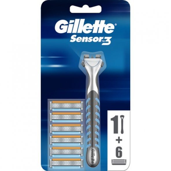 Gillette Sensor3 Tıraş Makinesi + 6 Yedek Tıraş Bı