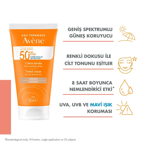 Avene Solaire SPF 50+ Renkli Güneş Kremi 50 ml - 2