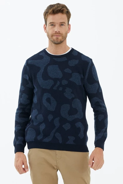 Sıfır Yaka Triko Kazak - Lacivert - 2