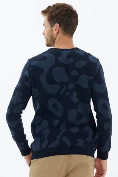 Sıfır Yaka Triko Kazak - Lacivert - 4