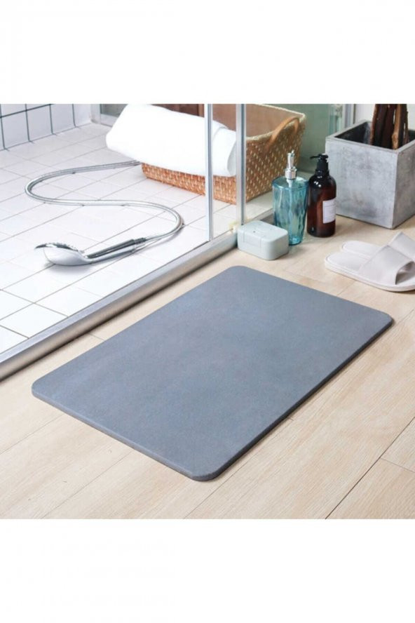 Koyu Gri Diatom Süper Emici sihirli Hijyenik Paspas diatomite mat diatom banyo paspası - 3