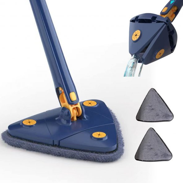 Kendinden sıkmalı üçgen mop cam duvar yer silebilen yedek mikrofiber bezli paspas - 3