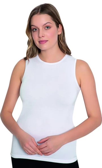 Lüx Drm Bayan Bambu Kolsuz Body Fanila Atlet 3740 - Resim 2