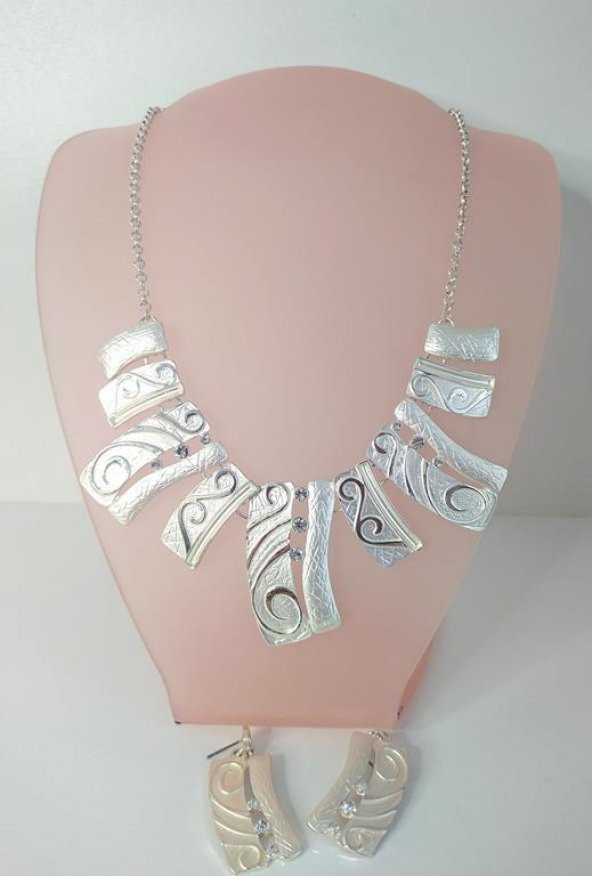 Kolye Küpe Seti Rodyum Kaplama Antialerjik Kararmaz Kolye Takı Aksesuar 14203 - 4