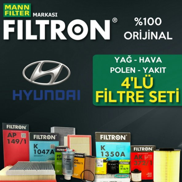 Hyundai İ20 1.4 Crdi Filtron Filtre Bakım Seti 2009-2013