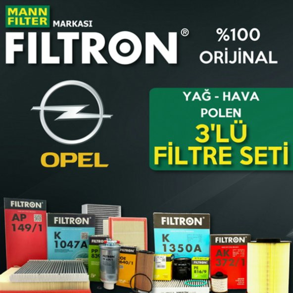Opel Corsa C 1.2 Twinport Mann Filtron Filtre Bakım Set 2005-2007 - 1