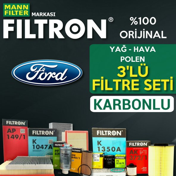 Ford Fiesta 1.25 1.4 1.6 Benzinli Filtron Filtre Seti 2009-2017