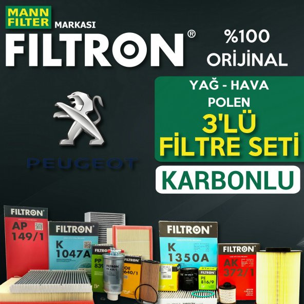 Peugeot Partner 1.6 hdi E5 2011 üstü Filtron Filtre Bakım Seti
