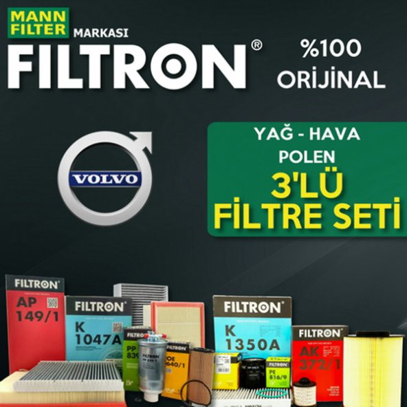 Volvo S40 1.6 Mann Filtron Filtre Bakım Seti 2000-2005