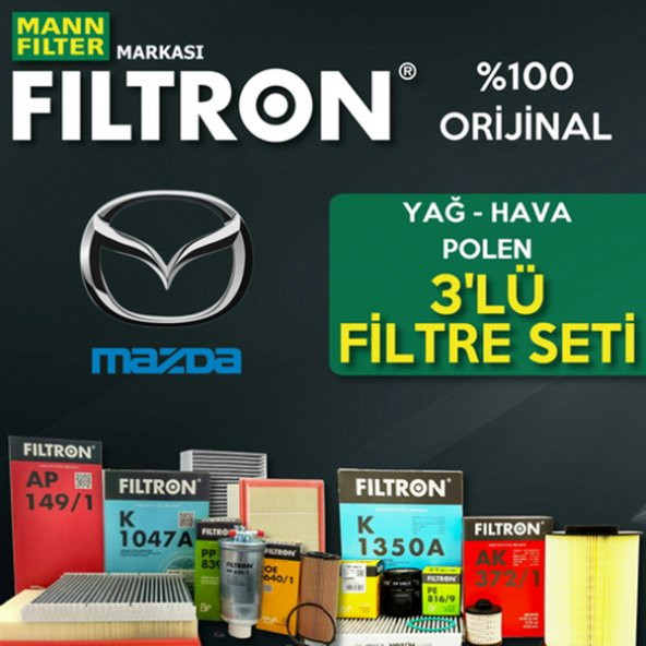 Mazda 3 1.6 Mann Filtron Filtre Bakım Seti 2009-2013