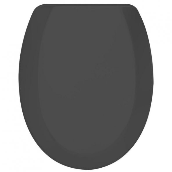 Rona Siyah Tisa ThermoPlast Standart Klozet Kapağı (Üstten Monte)