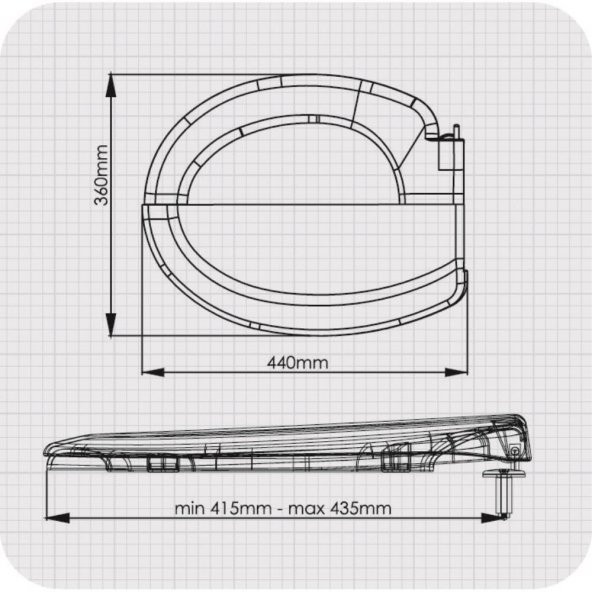 Rona Siyah Tisa ThermoPlast Standart Klozet Kapağı (Üstten Monte) - 4