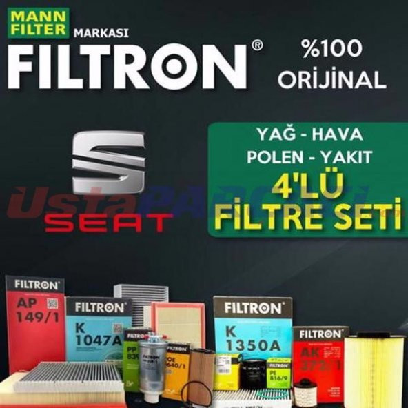 Seat Cordoba 1.4 TDI Mann Filtron Filtre Bakım Seti 2003-2009 - 1