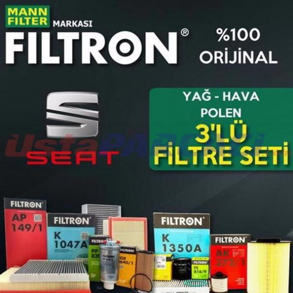 Seat Cordoba 1.4 TDI Mann Filtron Filtre Bakım Seti 2003-2009 - 1